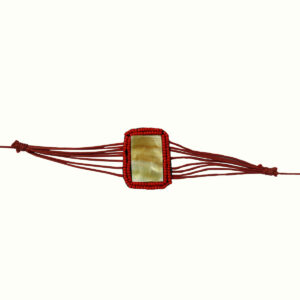 BRACCIALETTI IN FILO CERATO CON CENTRALE IN MADREPERLA