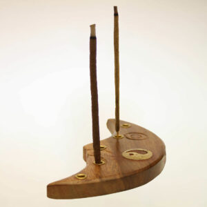 PORTAINCENSI IN LEGNO E OTTONE LUNA