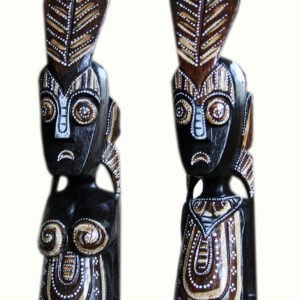 STATUINE AFRICANE MOGLIE MARITO CON GONNELLINO CM 50