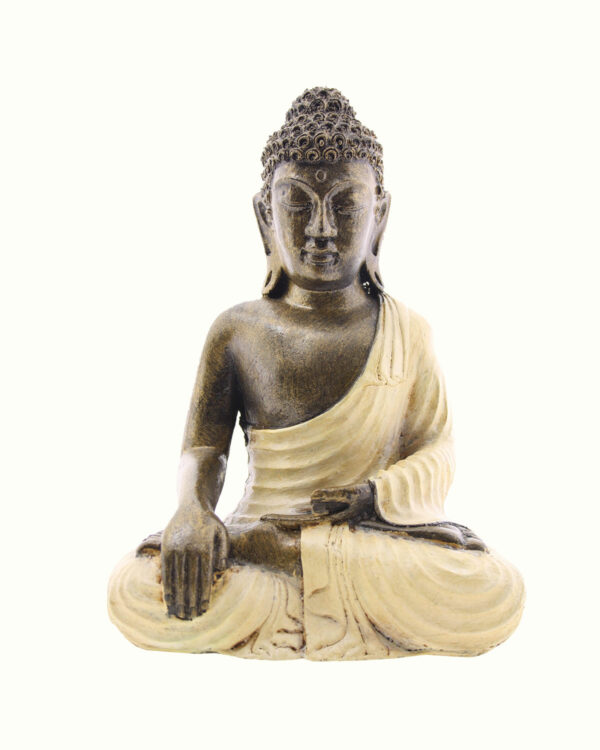 BUDDHA IN RESINA DIPINTA MEDITAZIONE CM 20
