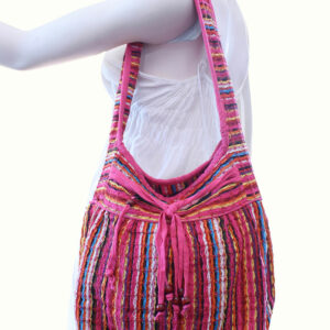 BORSA A RIGHE COLORATE CON LACCETTI