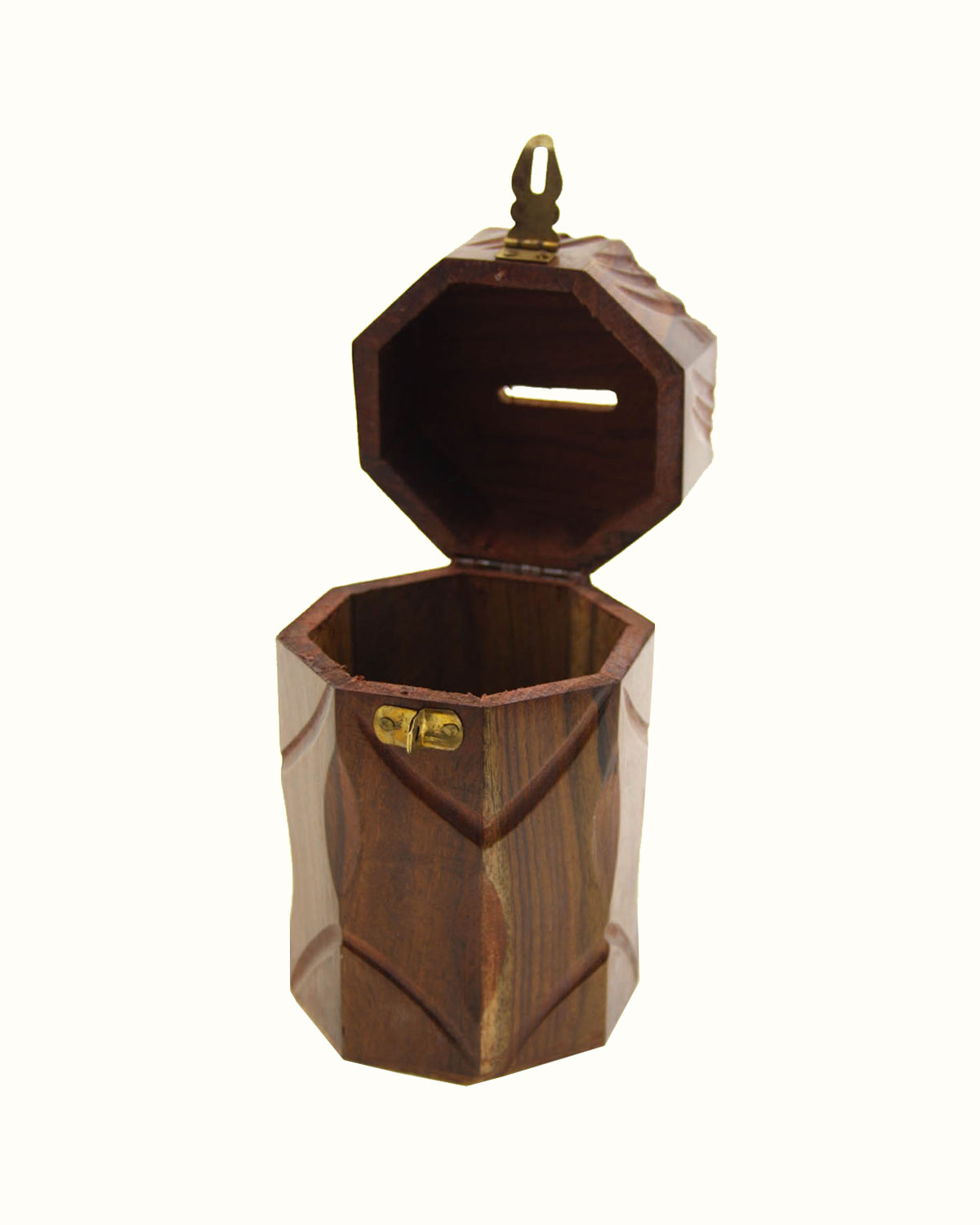 Something Different Salvadanaio Adventure Fund – Legno E Vetro, 18x18 Cm – Colori Marrone/Verde