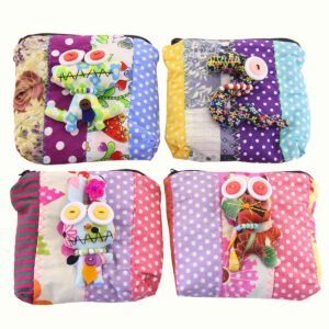 PORTAMONETE PATCHWORK CON ANIMALETTI OCCHIONI