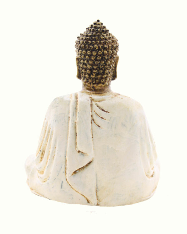 BUDDHA IN RESINA DIPINTA MEDITAZIONE CM 15