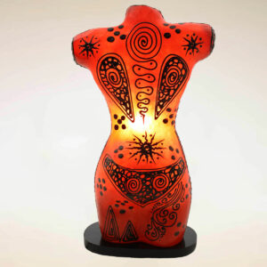 LAMPADA CORPO DI DONNA CON DECORI CM 30