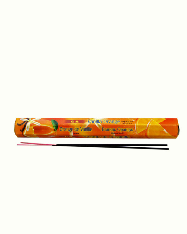 INCENSI ARANCIO VANIGLIA marche assortite ( 1 pacchetto esagonale x 20 sticks )