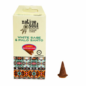 INCENSI IN CONO BACKFLOW NATIVE SOUL PALO SANTO E SALVIA BIANCA (1 box x 8 coni maxi)