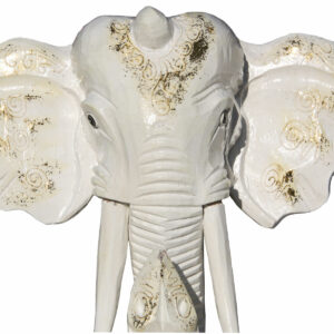 TESTA DI ELEFANTE BIANCO CON ORO CM 30