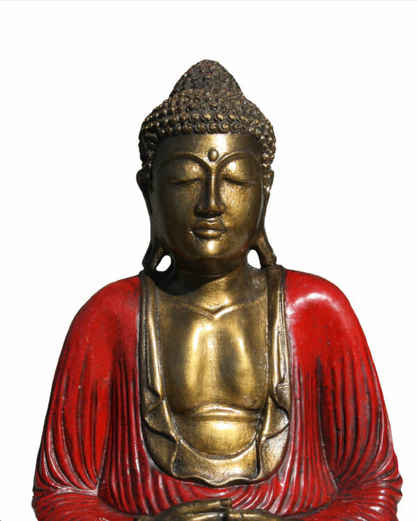 BUDDHA IN RESINA DIPINTA MEDITAZIONE CM 40