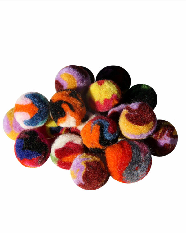 PALLINE IN LANA COTTA MULTICOLOR CM 2 ( conf. 20 pz. )