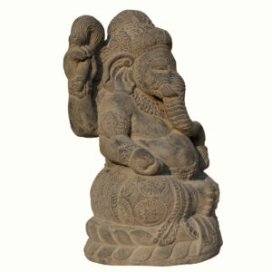 STATUA IN PIETRA INVECCHIATA GANESH CM 30