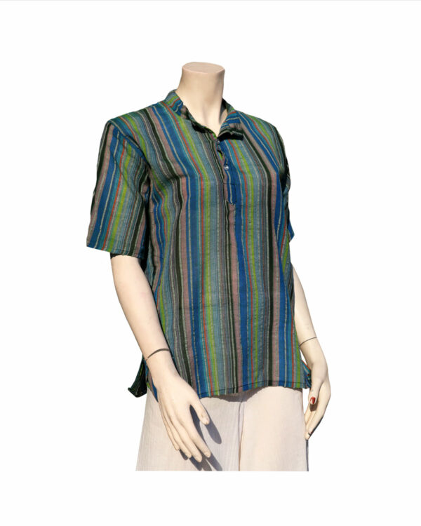 CAMICIA MANICA CORTA RIGHINA COTONE GRINZATO