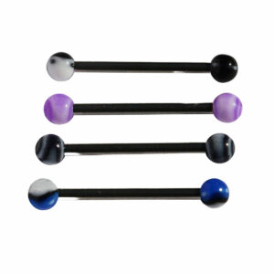 BARBELL IN ACCIAIO CHIRURGICO CON PALLINE IN ACRILICO MM 1,6
