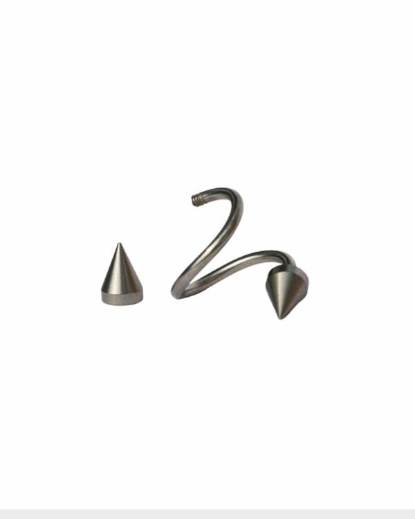 PIERCING A SPIRALE IN ACCIAIO CHIRURGICO CON PUNTE O PALLINE mm 1,6