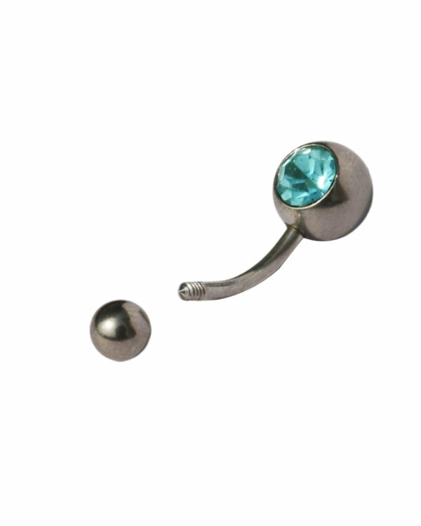 PIERCING GIOIELLO PER OMBELICO IN ACCIAIO CHIRURGICO CON BRILLANTE SFACCETTATO MM 1,6