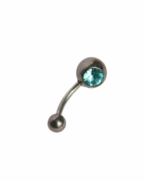 PIERCING GIOIELLO PER OMBELICO IN ACCIAIO CHIRURGICO CON BRILLANTE SFACCETTATO MM 1,6