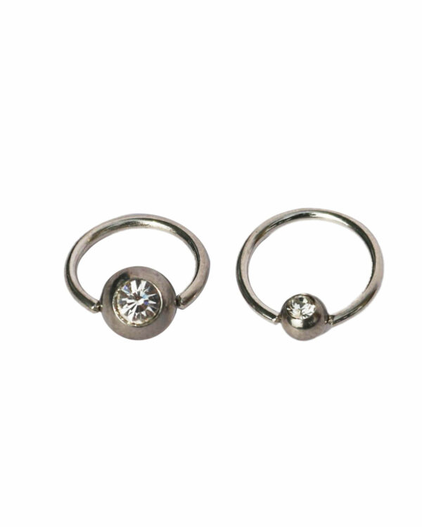 PIERCING ANELLO IN ACCIAIO CHIRURGICO CON BRILLANTINO MM 1,2- 1,6