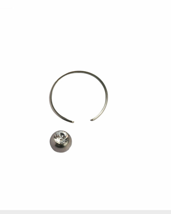 PIERCING ANELLO IN ACCIAIO CHIRURGICO CON BRILLANTINO MM 1,2