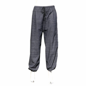 PANTALONI ZUAVA IN COTONE RIGHINA CON LACCETTO ED ELASTICO