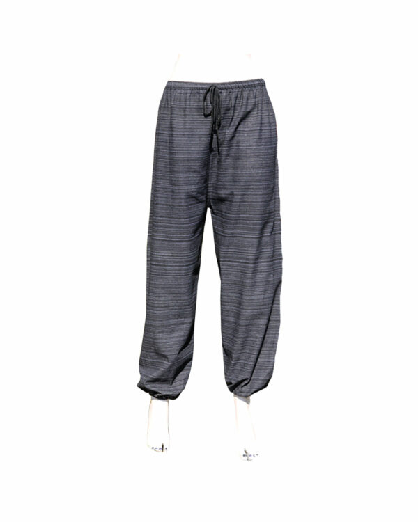 PANTALONI ZUAVA IN COTONE RIGHINA CON LACCETTO ED ELASTICO