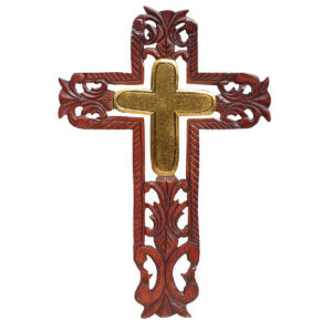 CROCE CRISTIANA IN LEGNO INTAGLIATA