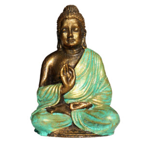 BUDDHA IN RESINA DIPINTA MANO OM CM 12