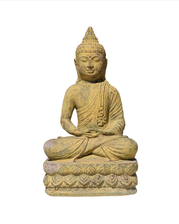 STATUA IN PIETRA BUDDHA TIBETANO CM 40