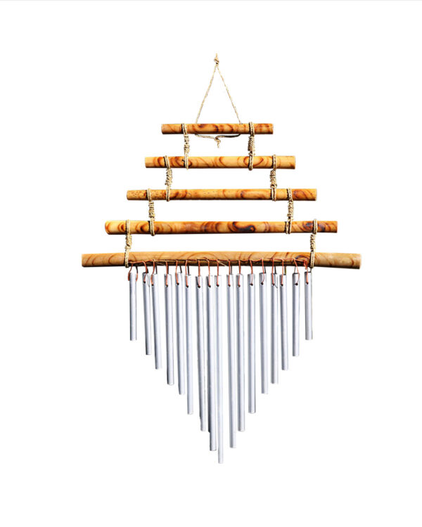 CAMPANA DEL VENTO IN BAMBOO ORIZZONTALE E ALLUMINIO CM 30