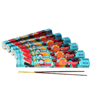 INCENSI  FRUTTI TROPICALI (marche assortite) ( 6 p. esag. X 20 sticks )