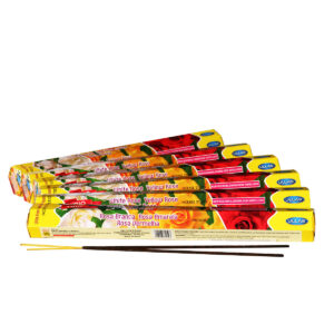 INCENSI  ROSA BIANCA GIALLA E ROSSA ( marche assortite) ( 1 pacchetto esagonale x 20 sticks )