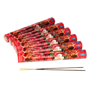 INCENSI  MELA CANNELLA E CHIODI DI GAROFANO  (marche assortite) ( 6 p. esag. X 20 sticks )