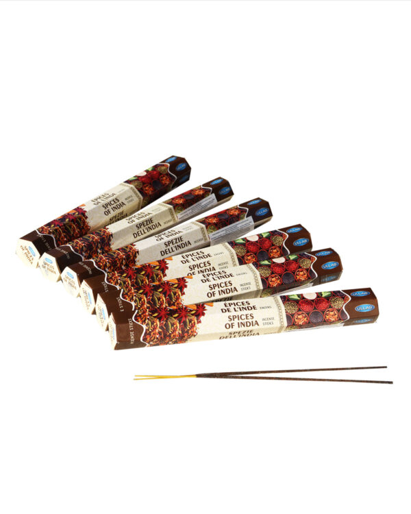 INCENSI  SPEZIE INDIANE (conf. 6 pacchetti esagonali x 20 sticks )