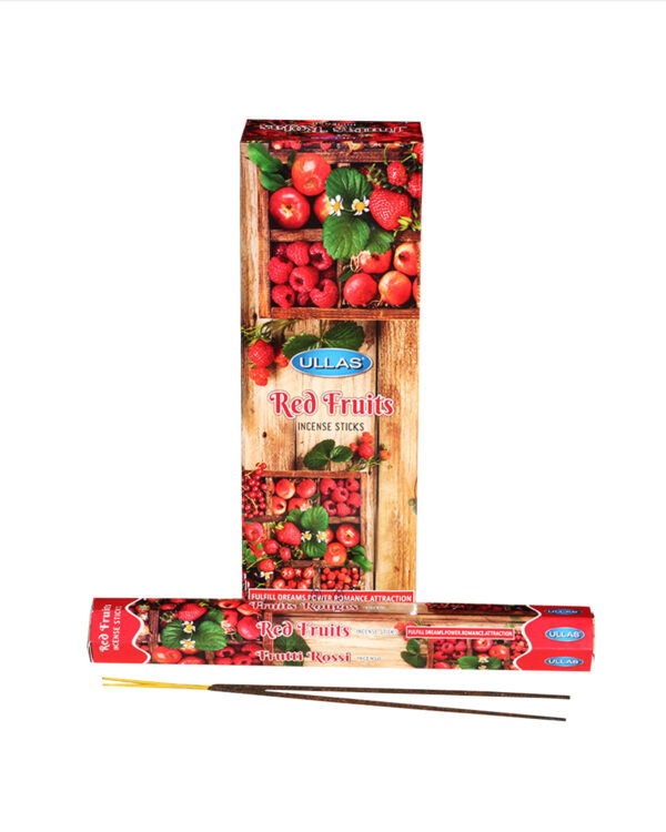 INCENSI  FRUTTI ROSSI (marche assortite) ( 6 p. esag. X 20 sticks )