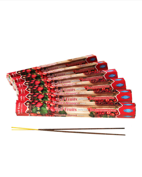 INCENSI  FRUTTI ROSSI (marche assortite) ( 6 p. esag. X 20 sticks )