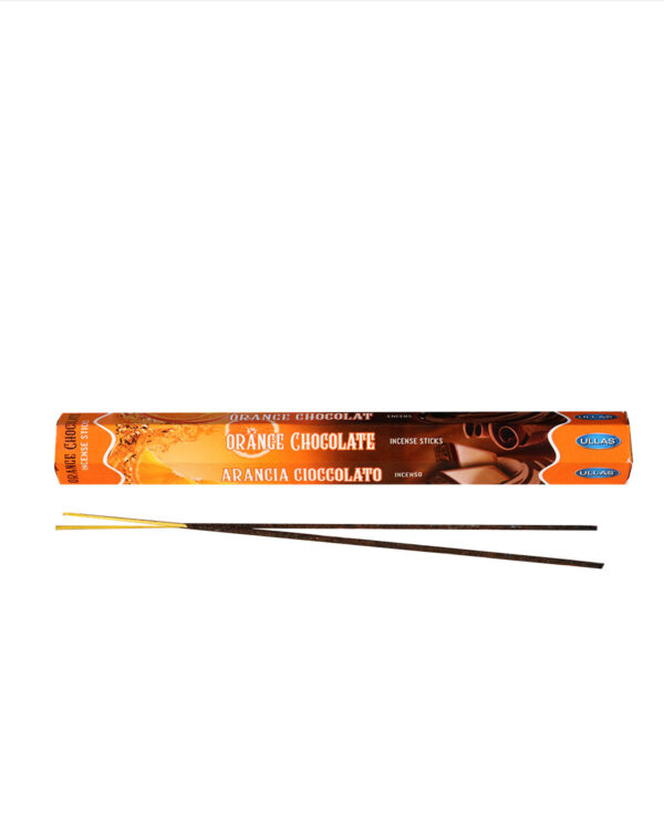 INCENSI  ARANCIA E CIOCCOLATO ( marche assortite ( 1 pacchetto esagonale x 20 sticks )