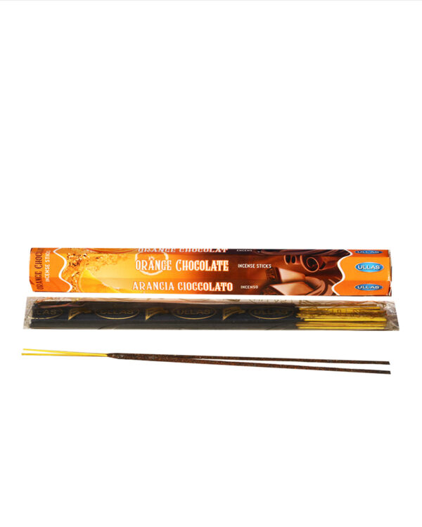 INCENSI  ARANCIA E CIOCCOLATO ( marche assortite ( 1 pacchetto esagonale x 20 sticks )