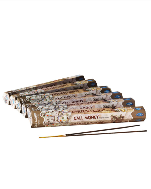 INCENSI  CALL MONEY ( marche assortite ) ( 1 pacchetto esagonale x 20 sticks )