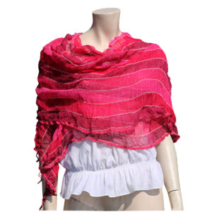 SCIARPINA IN COTONE ONDULATA FUCSIA