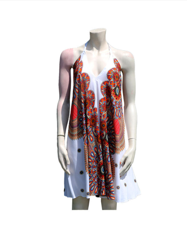 ABITO CORTO IN RAYON LEGATO AL COLLO