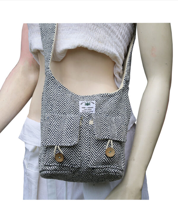 BORSETTE TRACOLLA IN CANAPA A 2 TASCHE