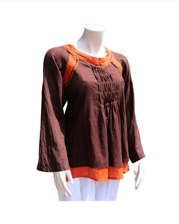CAMICIA MANICA LUNGA 2 COLORI CON ARRICCIATURA