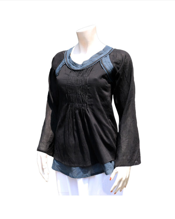 CAMICIA MANICA LUNGA 2 COLORI CON ARRICCIATURA