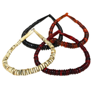COLLANA GIROCOLLO IN CORNO O OSSO A DISCHETTI