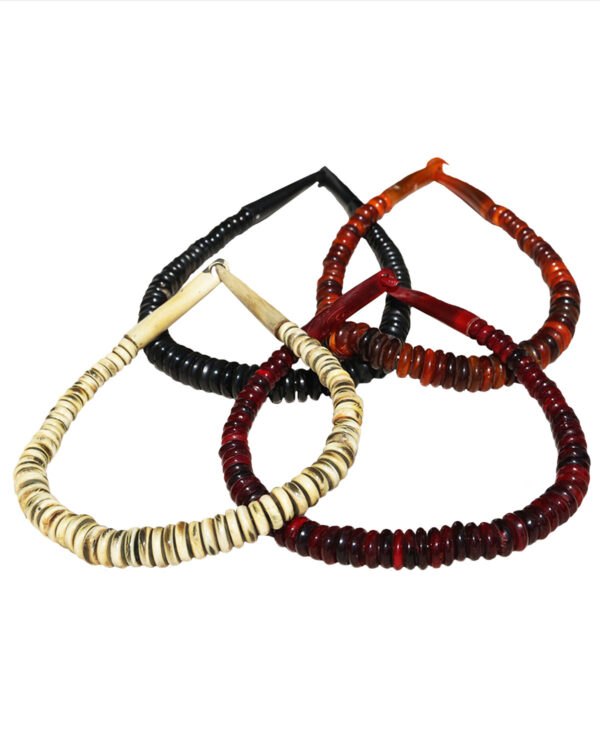 COLLANA GIROCOLLO IN CORNO O OSSO A DISCHETTI