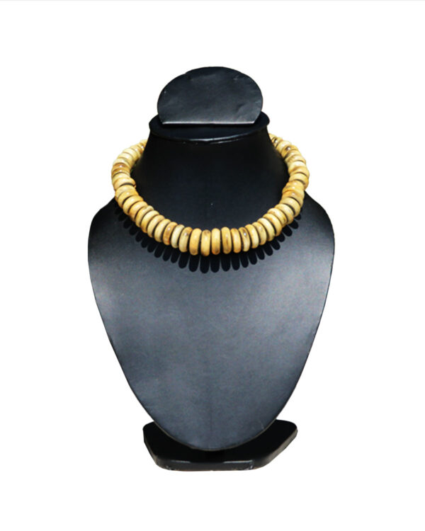 COLLANA GIROCOLLO IN CORNO O OSSO GRANDE A DISCHETTI