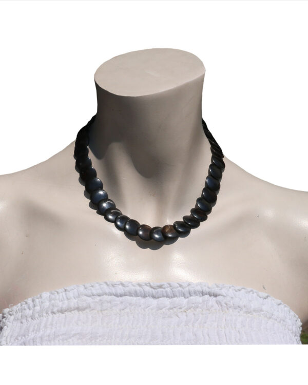 COLLANA GIROCOLLO IN OSSO O CORNO SMARTIES PERLE PIATTE