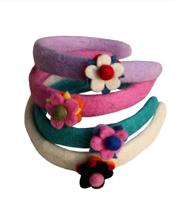 CERCHIETTI IN LANA COTTA 1 FIORE