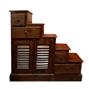 SCALETTA IN LEGNO DI TEAK CON ANTINE E CASSETTI