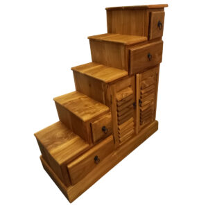 SCALETTA IN LEGNO DI TEAK CON ANTINE E CASSETTI