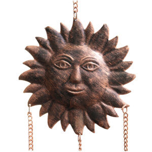 CAMPANA DEL VENTO IN RAME ANTICHIZZATO SOLE CM 16